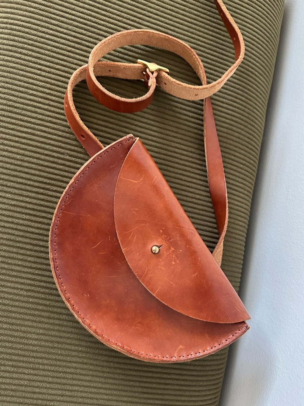 Tree Fairfax Extended Half Moon Bag — Cognac | Handcrafted | Made in USA